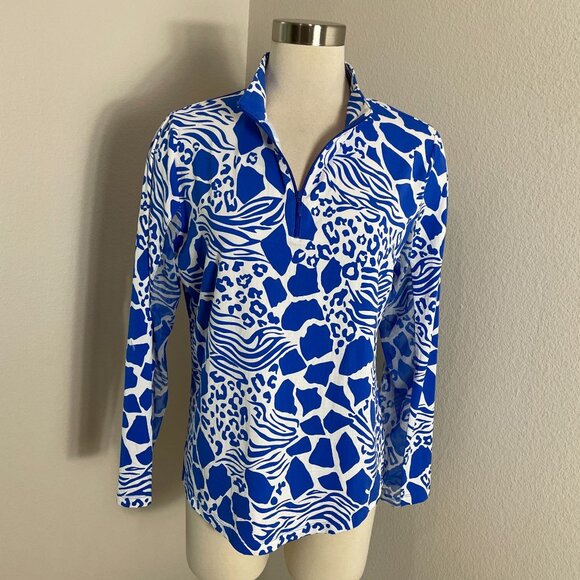 IBKUL Womens Large Bianca Animal Long Sleeve Golf Tennis UPF 50+ Cooling Shirt - Picture 1 of 11